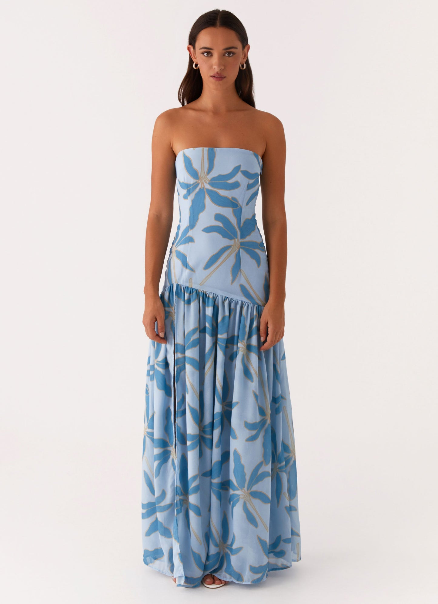 Blue Tropical Slit Maxi