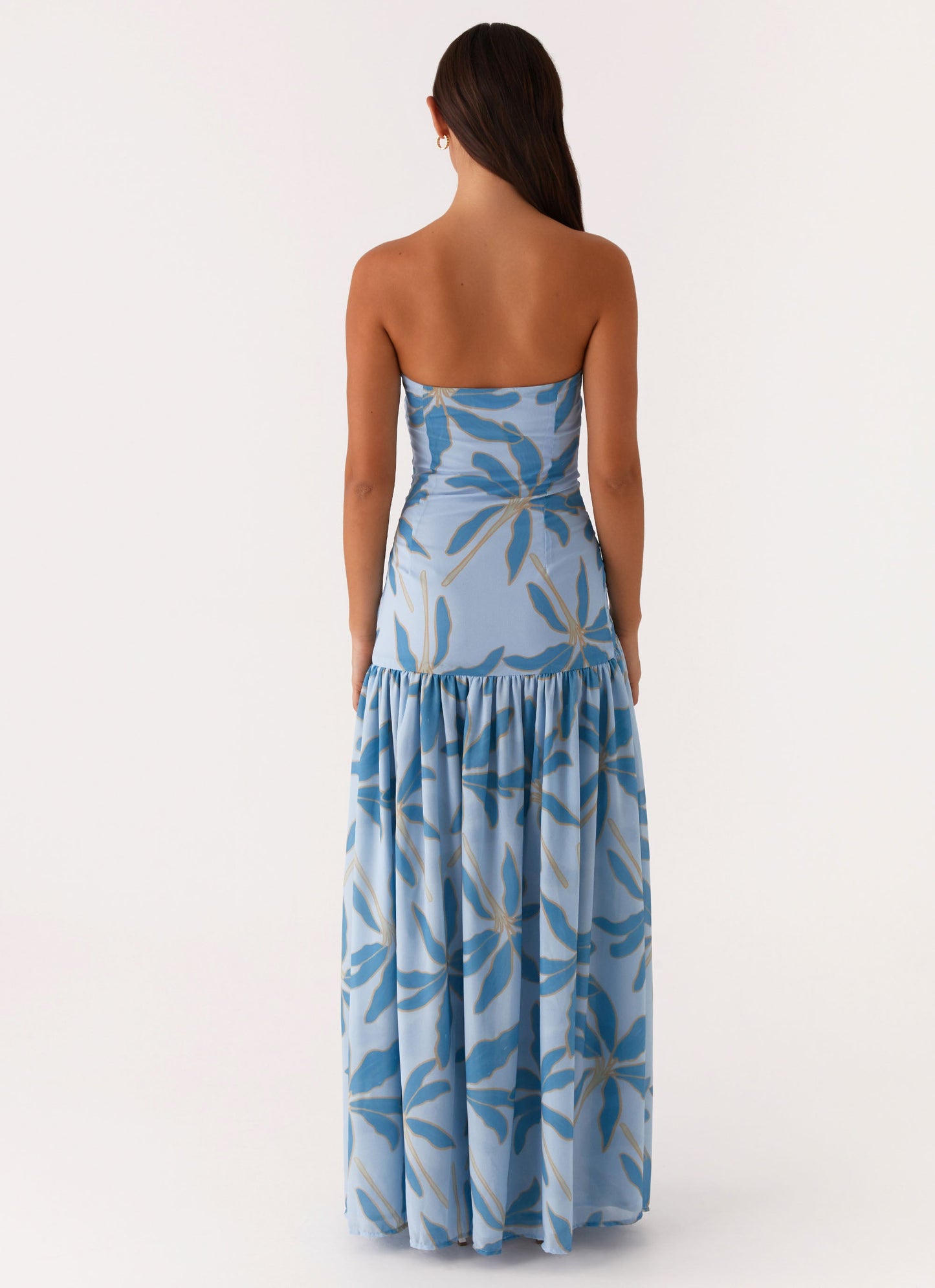 Blue Tropical Slit Maxi